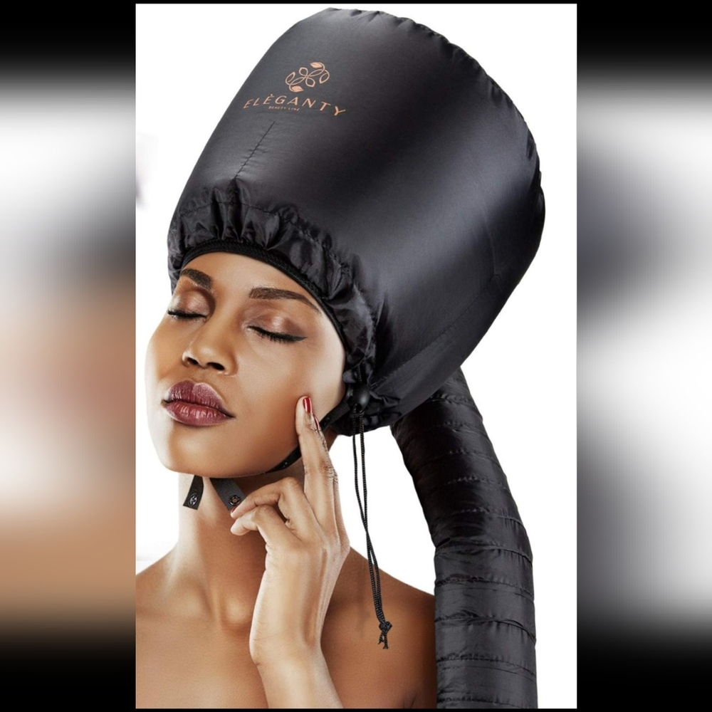 Eleganty Soft Bonnet Hood Hairdryer Attachment with a headband.